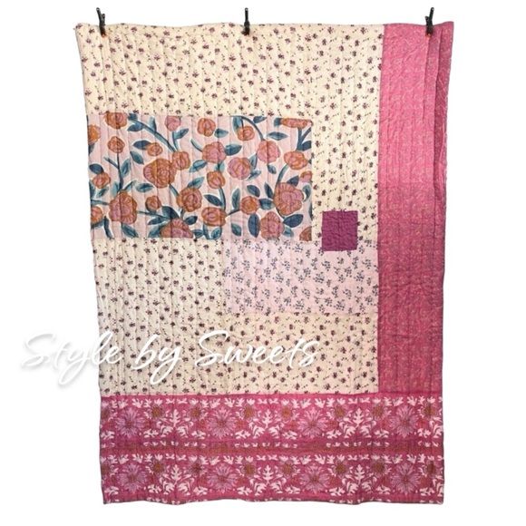NWT Anthropologie Marvele Patchwork Bed Blanket 60” x 80”
